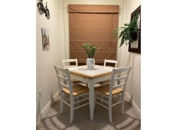 Dinette Set - Ceramic Tile Top Table With 4 Ladderback Chairs