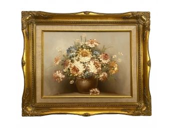 Original Oil On Canvas - Floral Still Life - Artist Signed  K. Stone