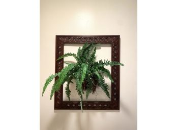 Beautiful Ensemble - Antique Carved Frame With Centerpiece Fern