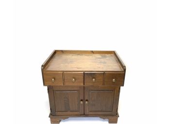 Vintage - Small Pine Storage Side Table With Drawer