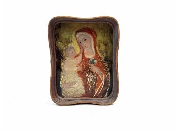 Mother Mary And Baby Jesus Painting- Artist Signed- Poland