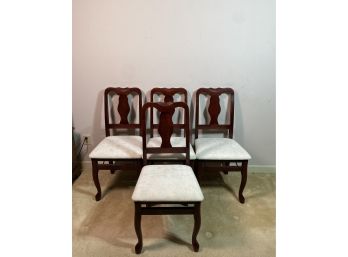 Dark Wood Upholstered Seat Folding Chairs