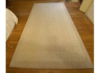 White Rug With Greek Key Border