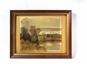 Acrylic On Masonite - Artist Signed M.L.p - Fall Pond