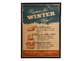 Original - 1944 WWII - Prepare For Winter Now PSA Poster