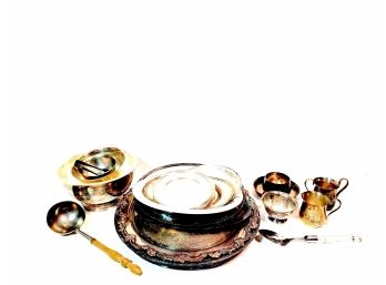 Group Of Silver Toned Serveware