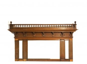 Magnificent - Architectural Salvage Highly Detailed With Dentil Moulding And Spindle Gallery Solid Mantel