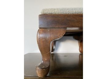 Solid Wood And Heavy Fabric Upholstered Foot Stool