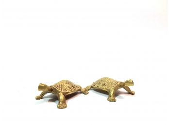 Pair Of Brass Turtles