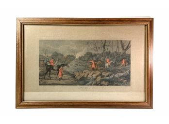 Antique - Aquatint Engraving 'Breaking Cover' - T Sutherland Sculpt After Henry Alken