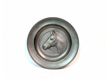 Fein Zinn Palatia- Vintage German Pewter -Horse Wall Display Plate