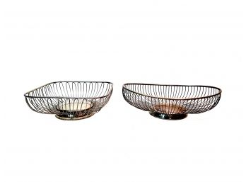 MCM Silver Toned Wire Baskets