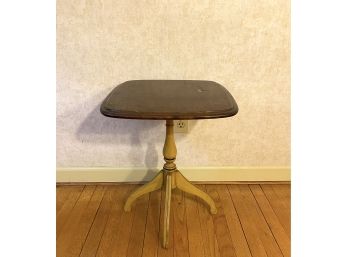 Vintage - Tri Footed Stenciled Top Table By Lock 1776