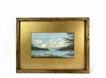 Original Acrylic - Canoe On A Lake