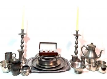 Large Group Of Pewter