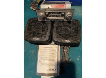 Vintage Dashmate Car Stereo Cassette Player And Jensen Speakers