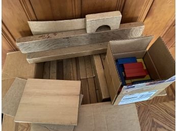 Vintage Wood Building Blocks And Jenga