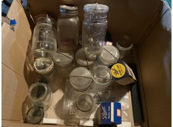 Assortment Of Vintage Glass Mason Jars