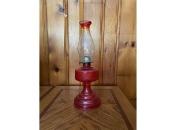 Vintage Red Kerosene Hurricane Oil Lamp