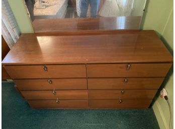 Vintage Mid Century Fashion Trend 8 Drawer Dresser And Mirror By Johnson Carper