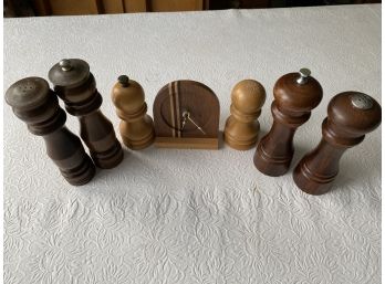 Collection Of Vintage Wood Salt & Pepper Shakers