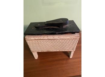 Vintage Shoe Shine Box And Supplies