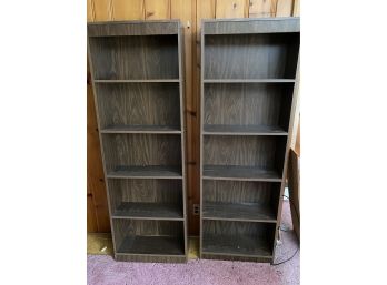 2 - Dark Brown Laminate Bookshelves