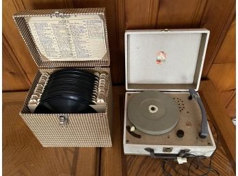 Vintage Majorette Childs Record Player And Records