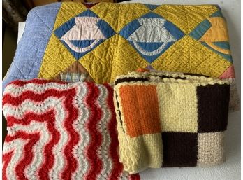 Vintage Afghans And Quilt