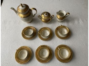 Vintage Mitterteich Gold Bavaria China Tea Set