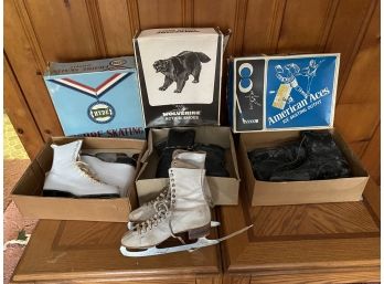 Collection Of Vintage Ice Skates