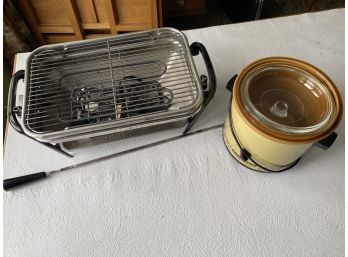 Indoor Countertop Electric Grill And Crockpot