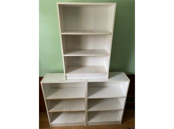 3 White Shelving Unites