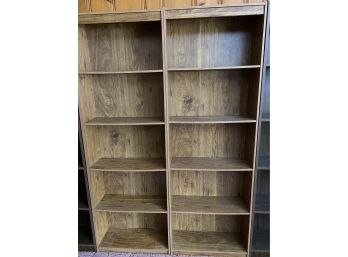 2 Medium Brown Laminate Bookshelves