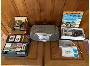 Sony CD & Cassette Player, Portable Player And Collection Of Cassettes