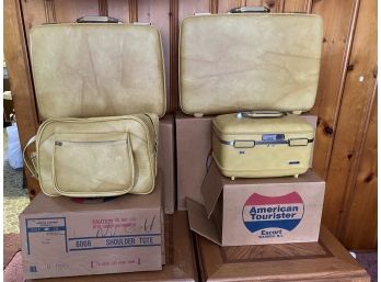 Vintage Set Of American Tourister Gold Luggage