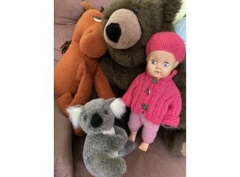 Assortment Of Vintage Plush And Baby Doll