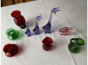 Larson Blown Glass Crystal Art Giraffes And More