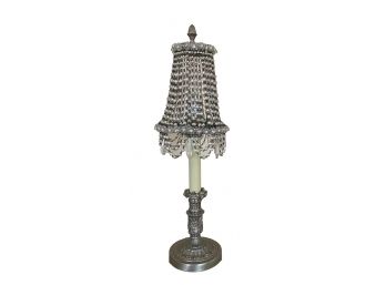 Vintage Table Lamp With Crystal Beaded Shade