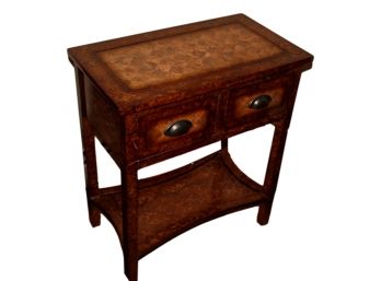 Veneer Double Drawer End Table