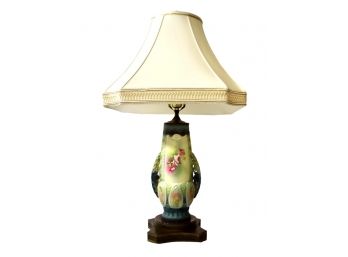 Hand Painted Porcelain Table Lamp With Roses Detailing