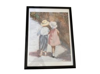 Framed Print Of Little Boy And Girl