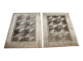 Pair Of  Egyptian Sphinx Generations Oriental Weevers Geometrical Area Rugs