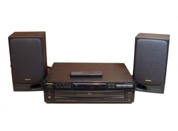 Teac Compact Disc Multi Player (model PD-D2500) With Pair Of Aiwa Speakers (Model SX-N3500)