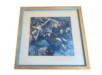 Framed Edgar Degas (French, 1834-1917) Print Of Dancers In Blue