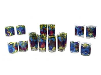 Collection Of Hand Painted Glass Ware