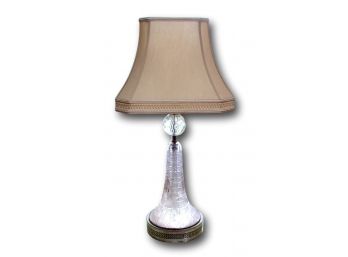 Stunning Antique Cut Crystal Table Lamp With Bell Shape Shade