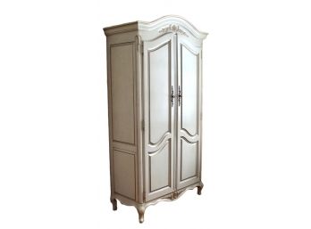 White Fine Furniture Company French Provincial Wardrobe Armoire With Gold Leaf Trim