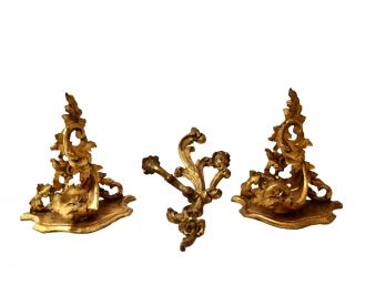 Collection Of Three Wall Golden Decorations