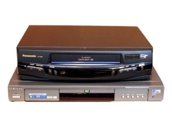 Samsung Multiformat Progressive-Scan DVD Player(Model DVD P231) And Panasonic VCR/VHS Player Recorder(PV 8402)